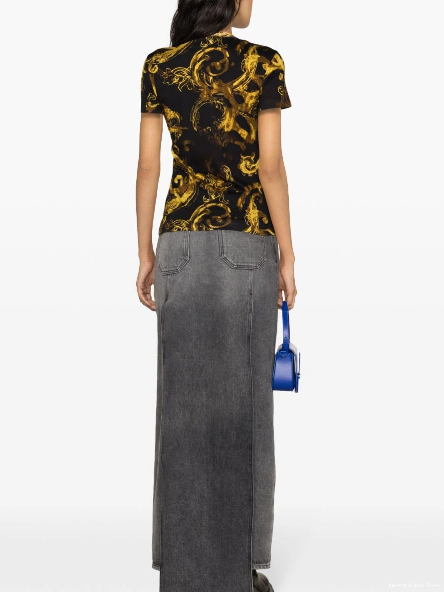Cheap Couture T-shirt Watercolour Women Jeans Couture Versace cotton 0326